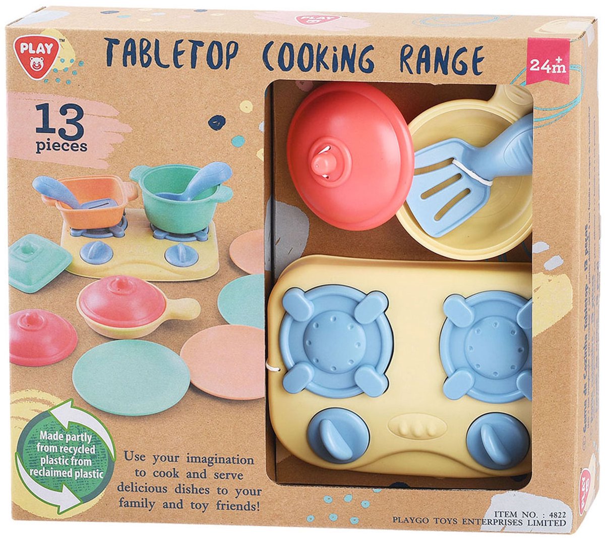 Cuisinière de table Playgo avec accessoires de jeu - 13 pièces.