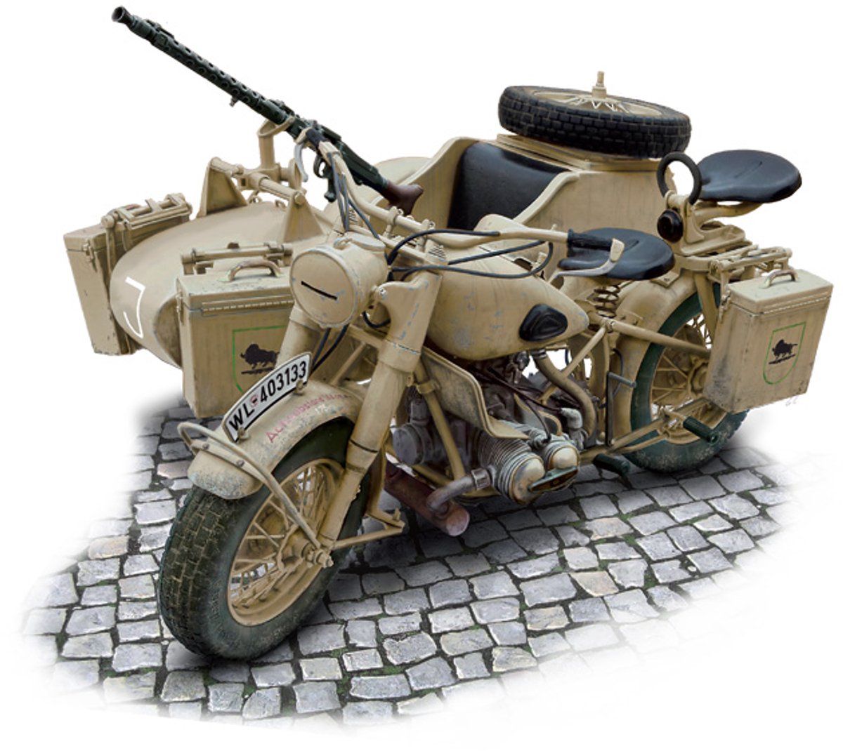 Italeri 7403 – moto militaire allemande avec side-car - 1:9