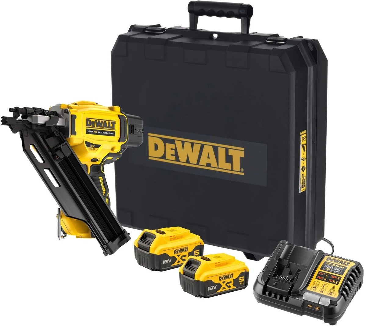 Cloueur de construction à batterie Dewalt dcn930p2 simple coup + bumpfire 18v xr 5.0ah en étui - dcn930p2-qw