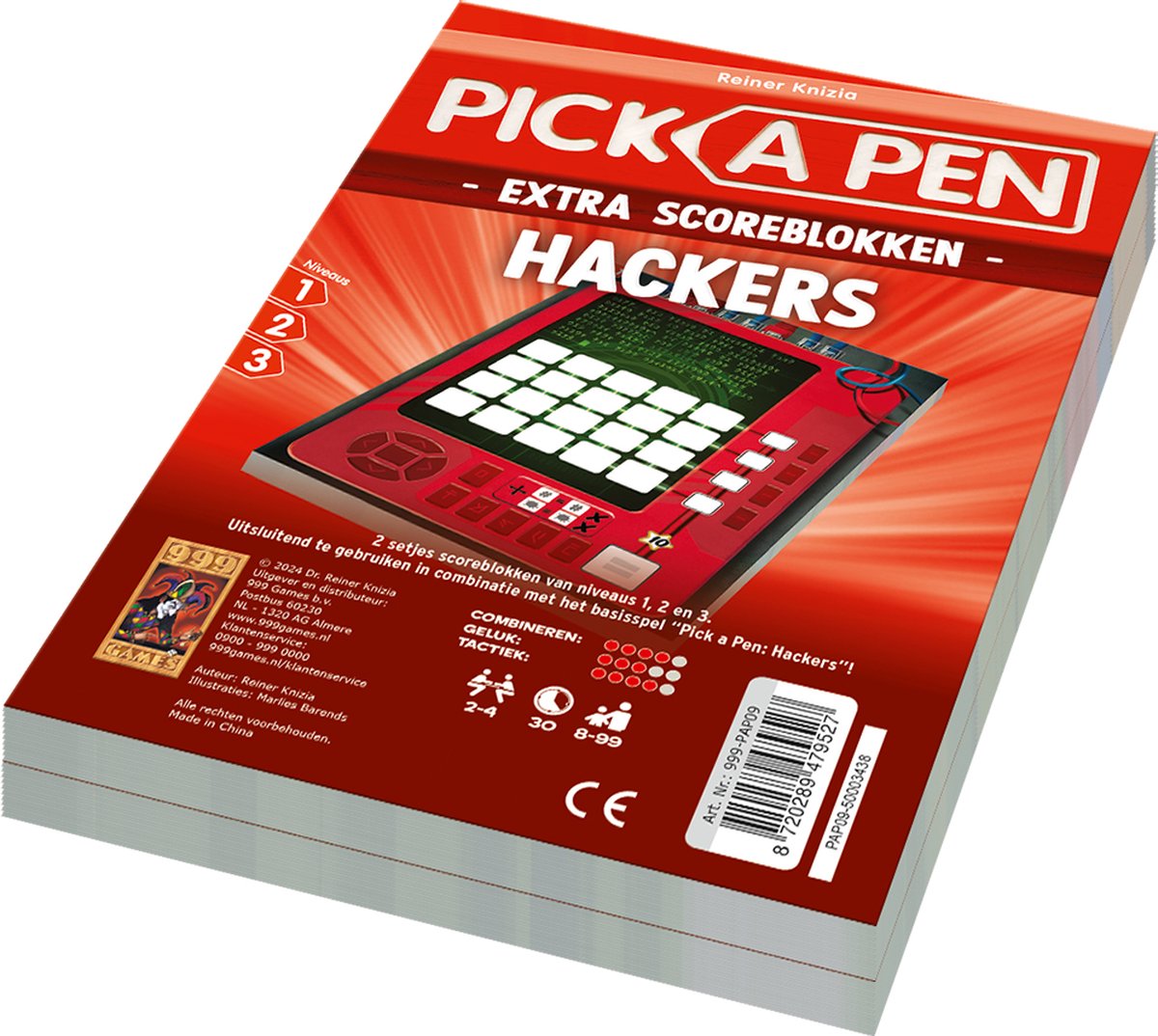 999games 999 jeux Pick a Pen Hackers Score Pads, 2 pcs.