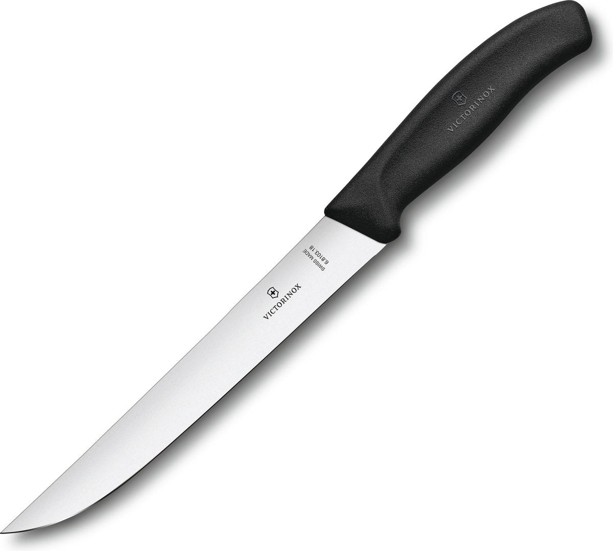 Couteau à découper classique suisse Victorinox - 18cm - fibrox en acier inoxydable - noir