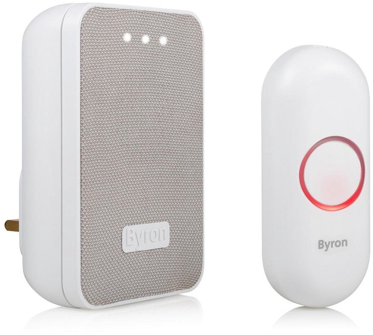 Byron dby-22322 - kit de sonnette sans fil - portée 150 m - étanche ip44 - blanc