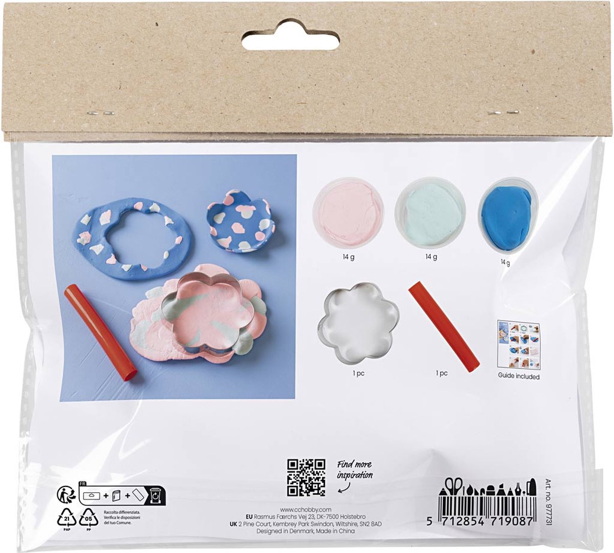 Entreprise créative https: www.cchobby.nl mini-hobbyset-boetseren-kommen-pastel-blauw-lichtroze-1-doos
