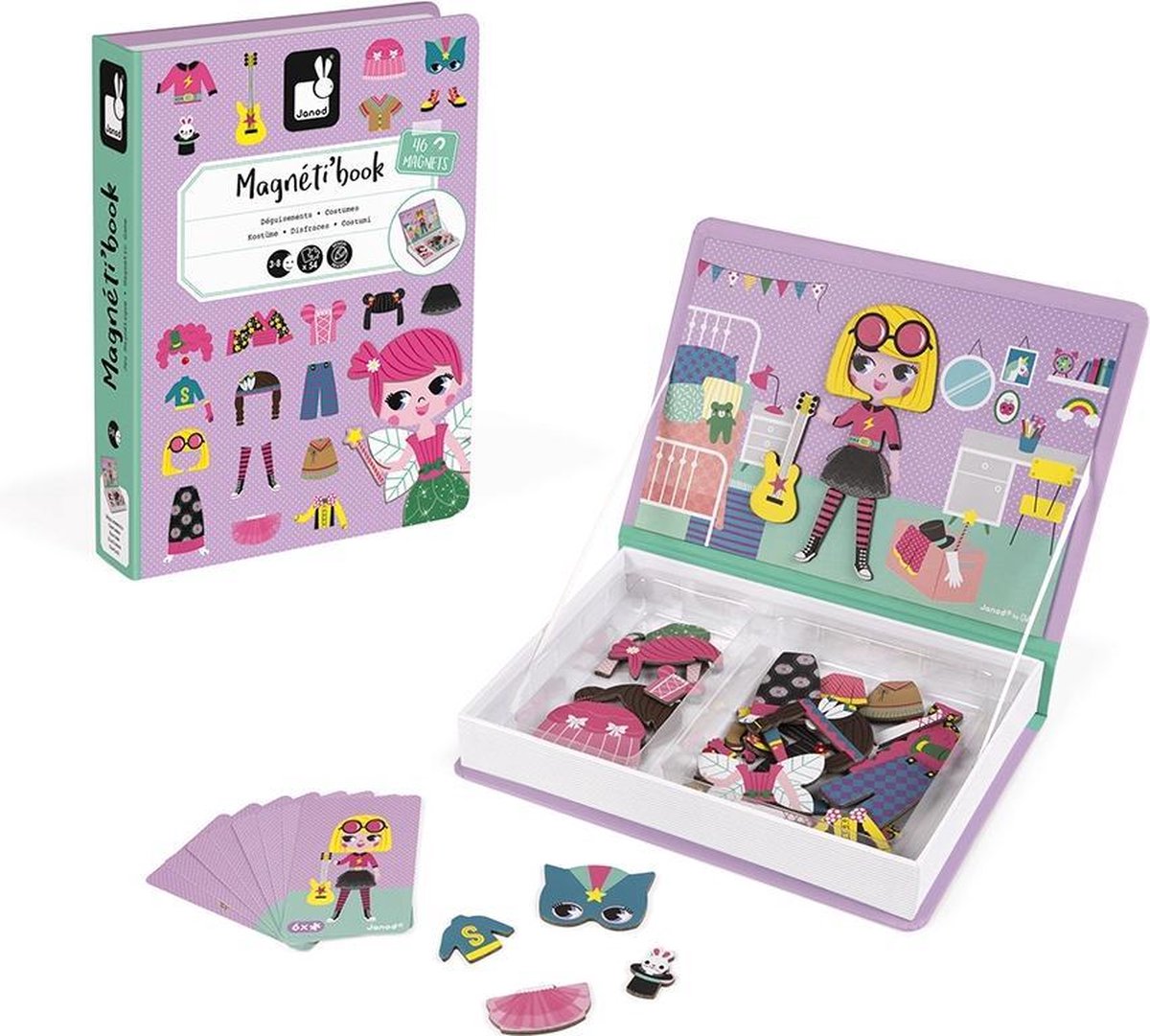 Janod - livre magnétique - soirée déguisée fille - coffret de jeu livre magnétique