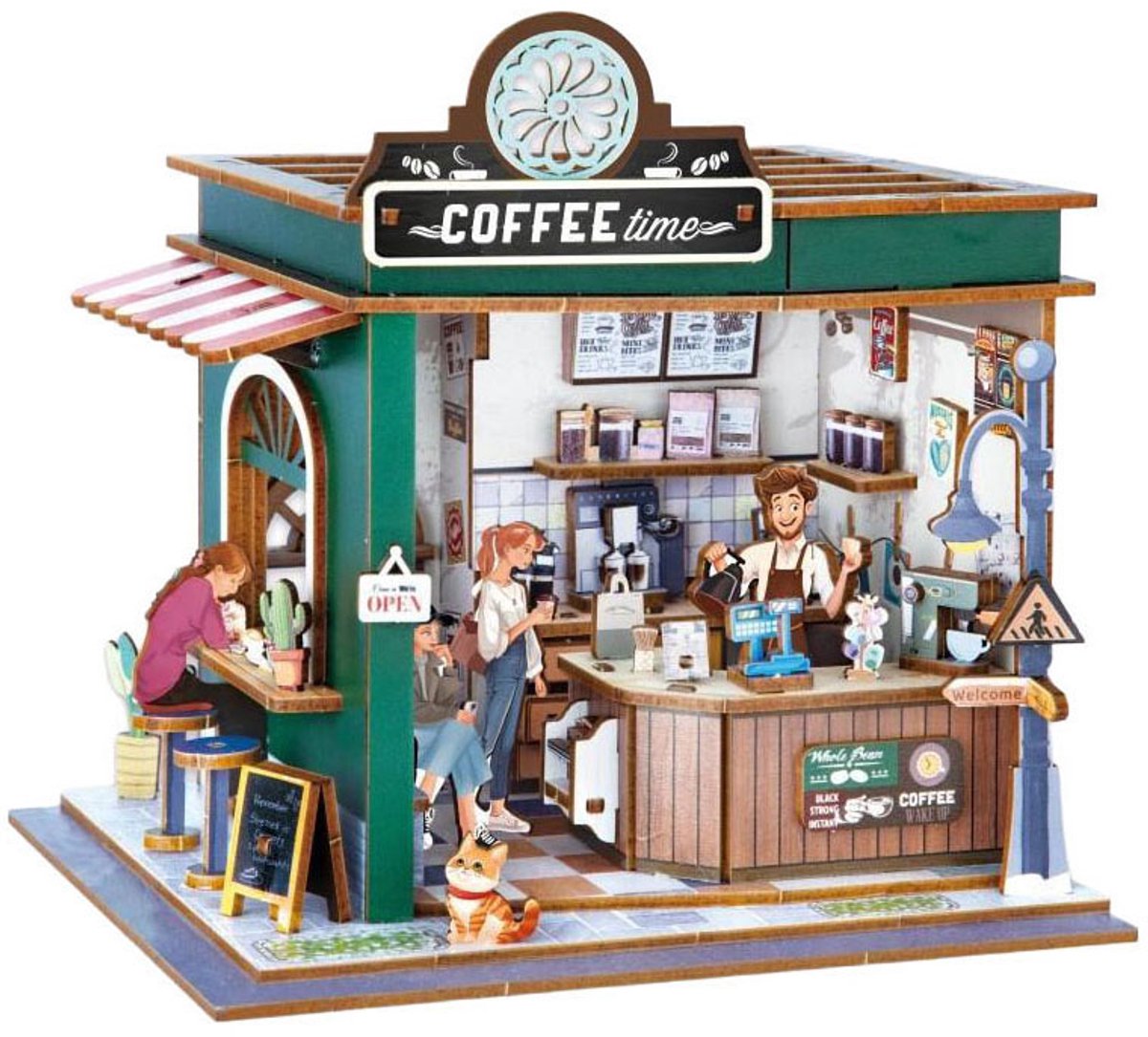 Buki france buki - maquette en kit - diorama - bois - café miniature