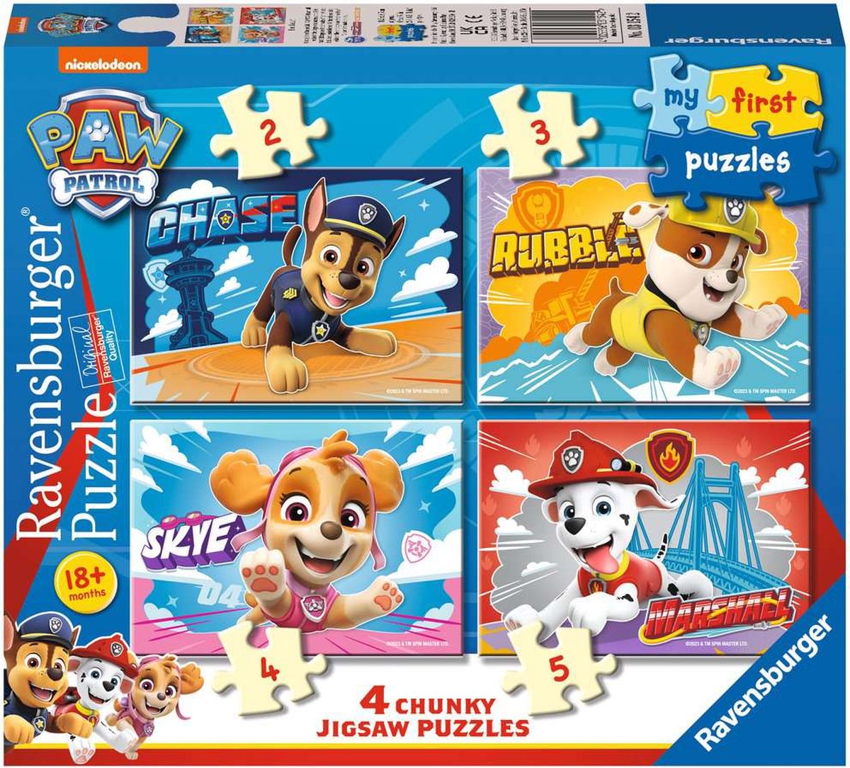 Ravensburger puzzle Paw Patrol - puzzle - 2, 4, 6, 8 pièces