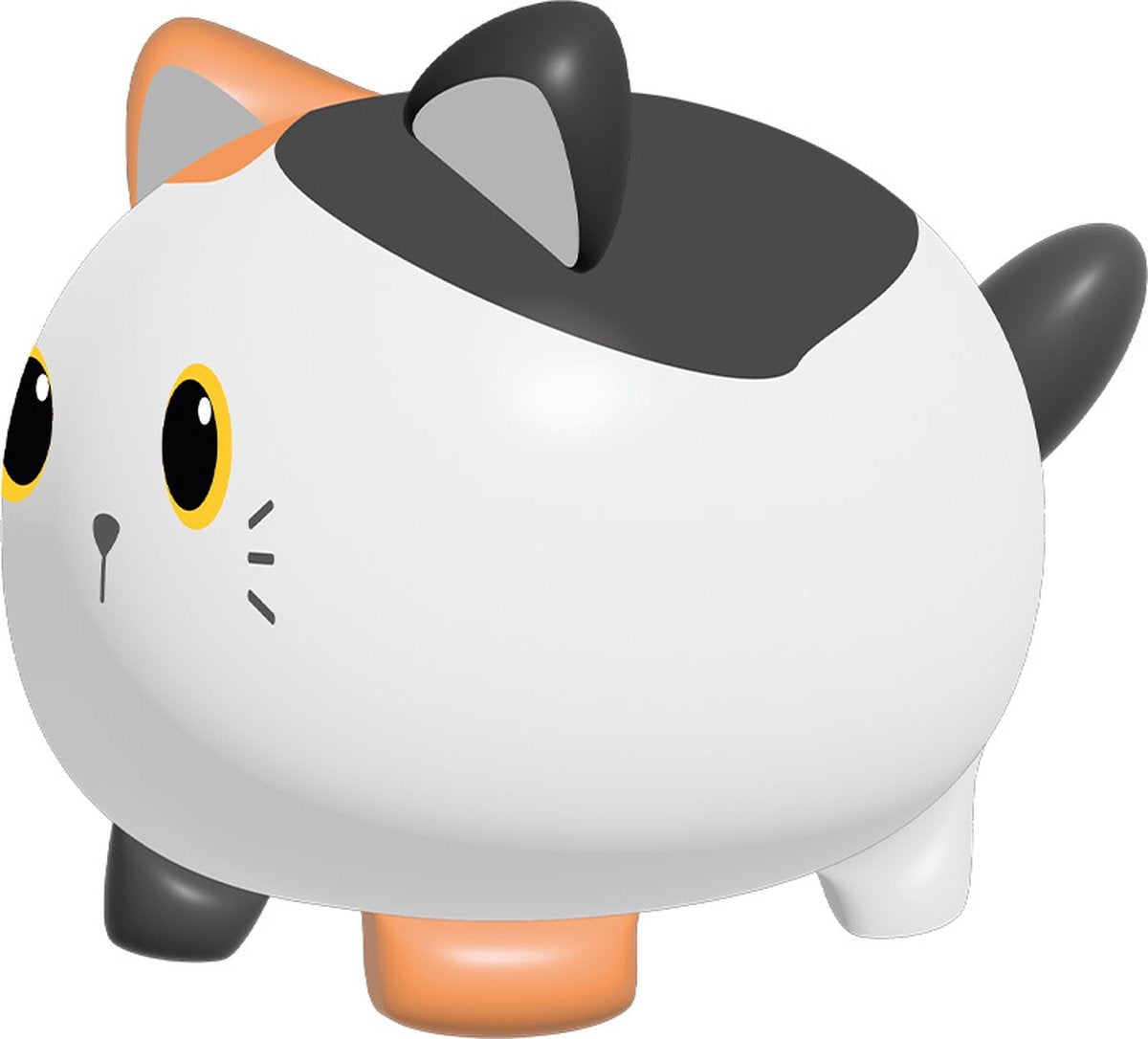 I-total tirelire chat orange - incassable - tirelire pvc - pédagogique - tirelire blanche