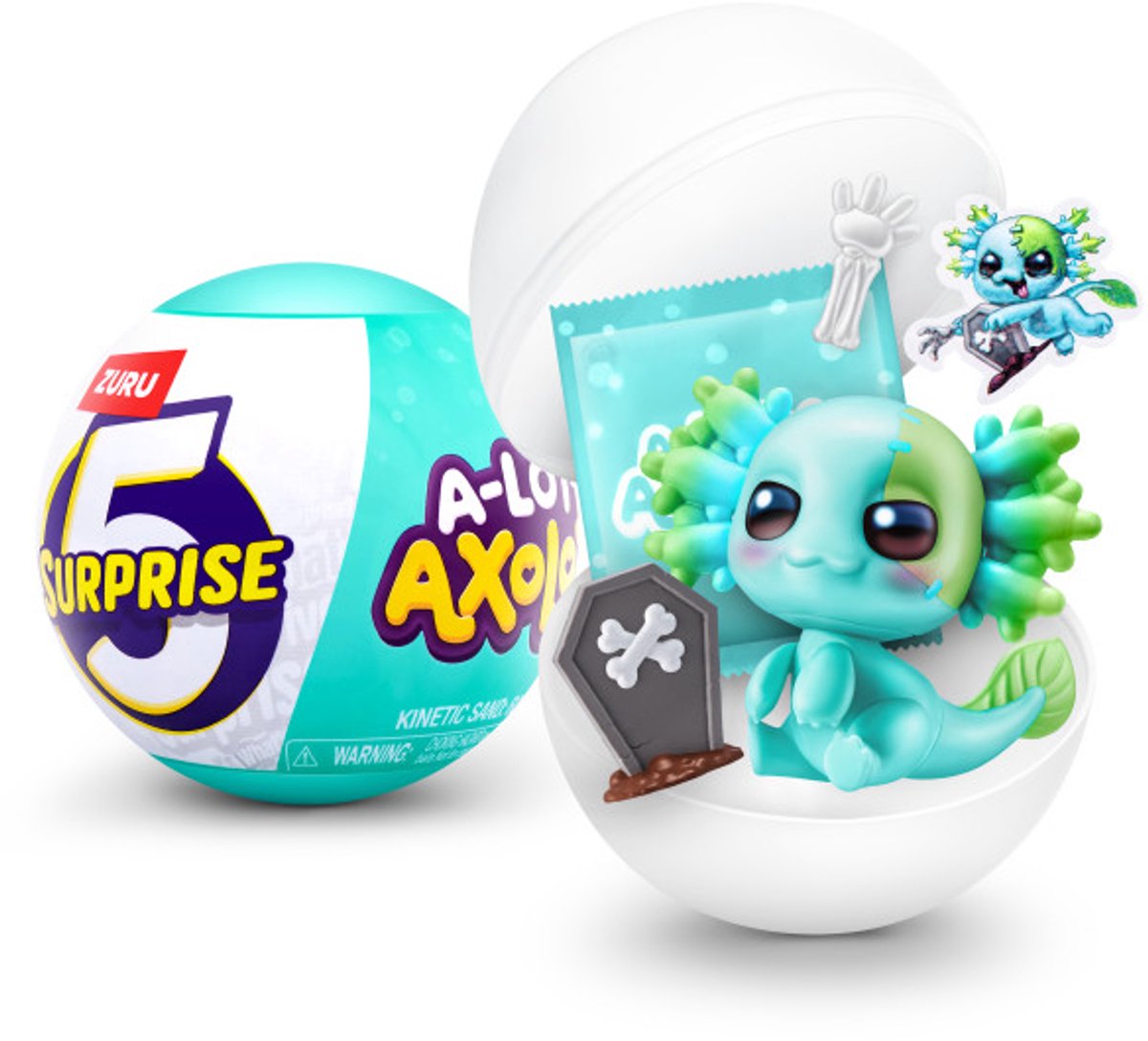 5 axolotls surprise zuru a-lot-a, déballez et découvrez des axolotls surprises à thème, avec 5 accessoires et accessoires de jeu uniques, jouets amusants et imaginatifs pour enfants, cadeau pour garçons et filles âgés de 3 ans et plus