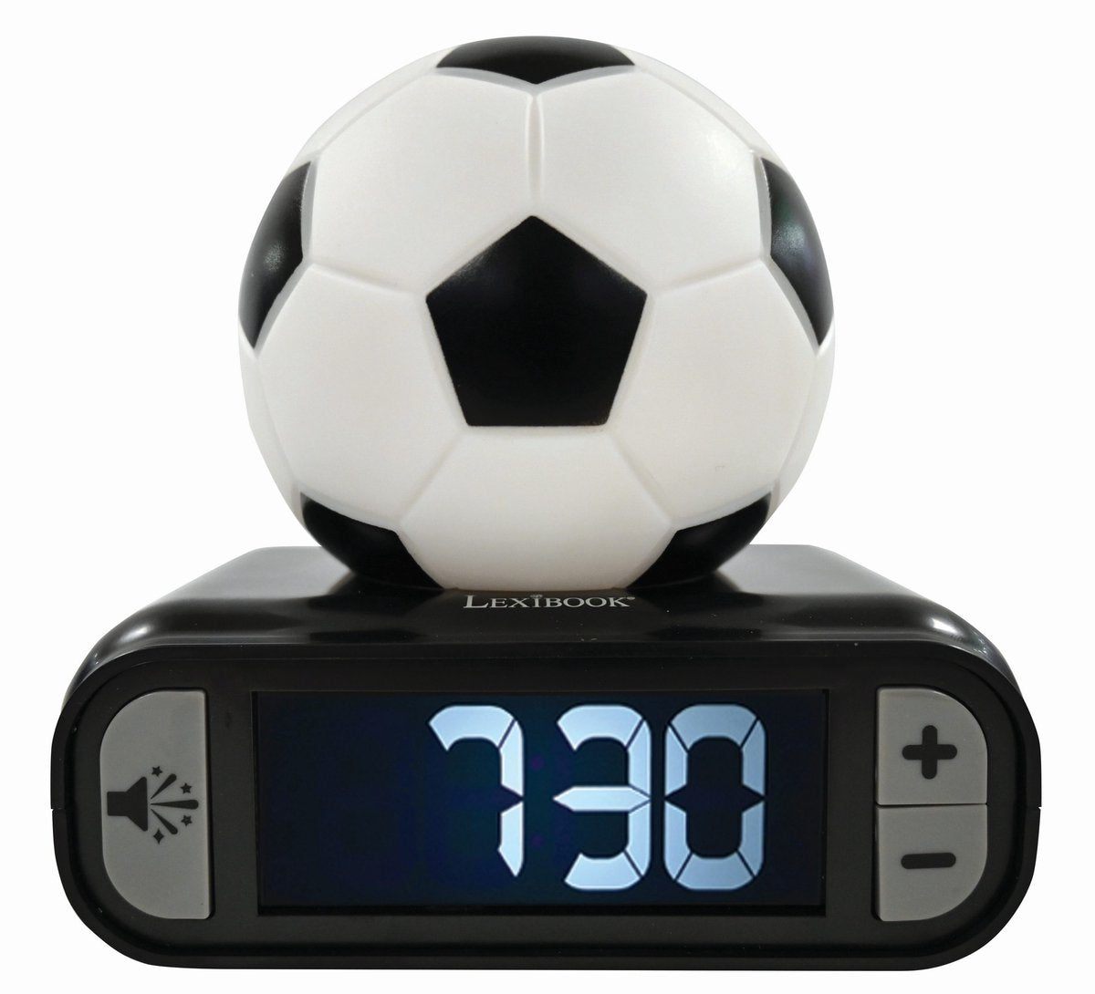 Réveil numérique Lexibook avec veilleuse et effets sonores 3D football
