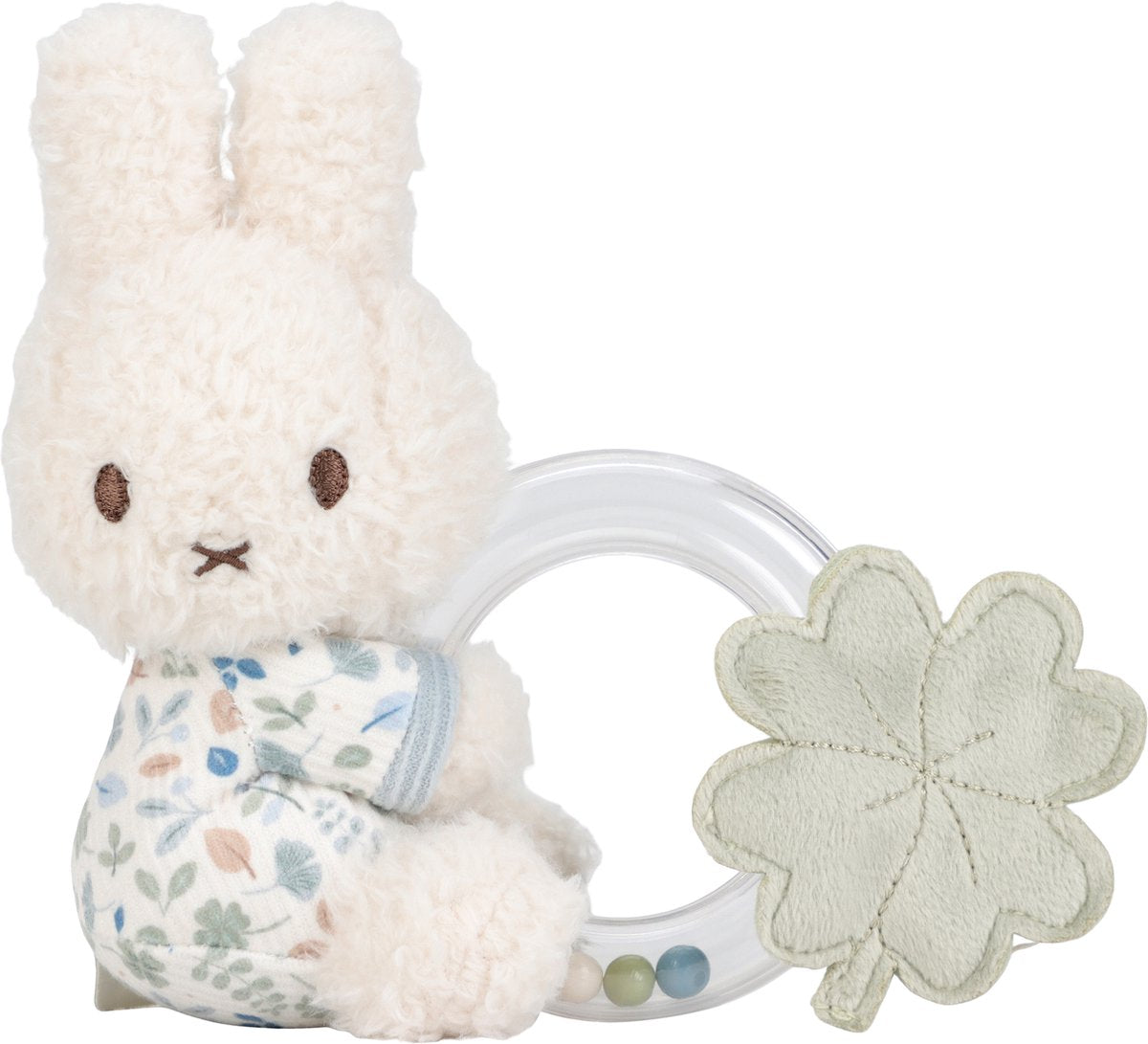 Tiamo miffy x little dutch - hochet anneau - feuilles porte-bonheur