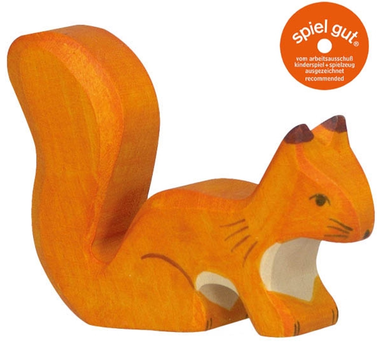 Animaux de la forêt Holztiger - écureuil debout - 8x2x6cm - figurine en bois - fait main