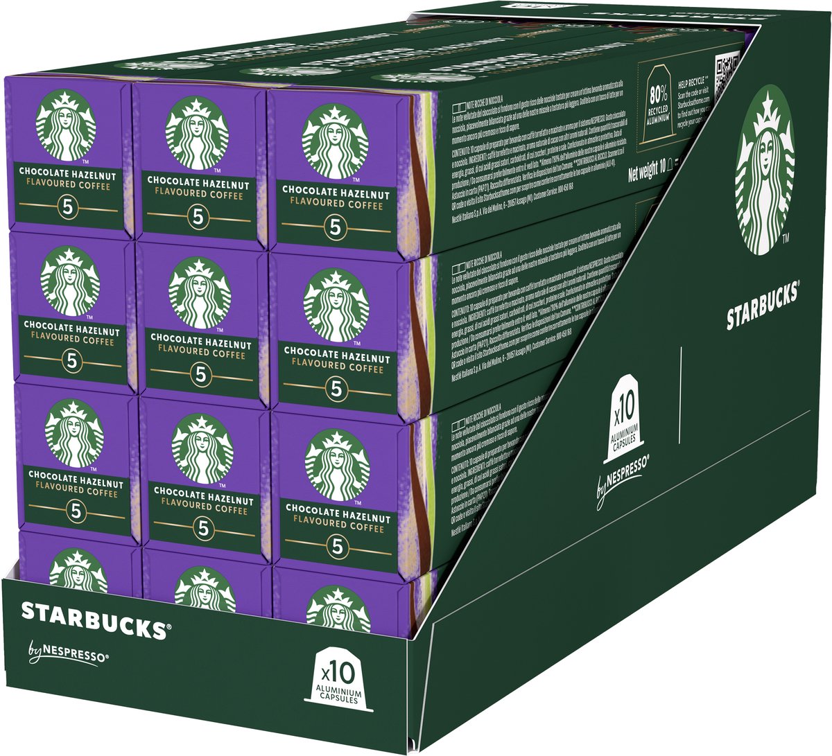 Capsules Starbucks by Nespresso chocolat noisette - 10 tasses à café x 12 boîtes