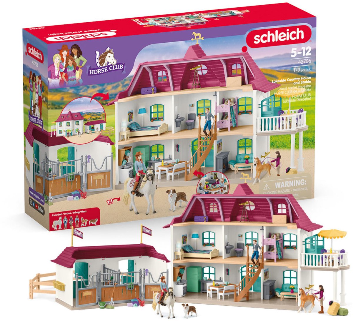 Schleich 42706 maison de campagne et écurie au bord du lac
