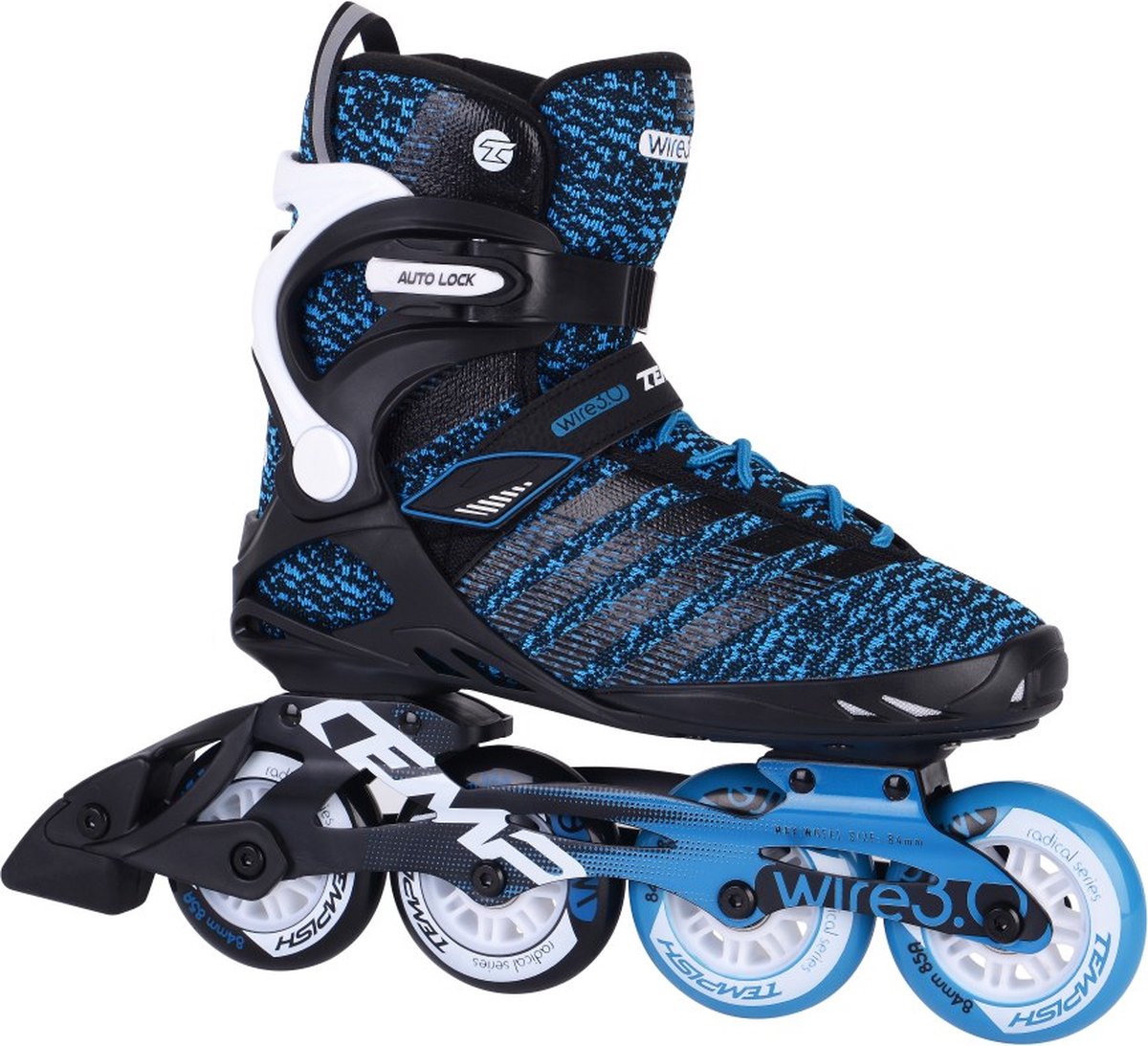 Patins à roues alignées Tempish wire 3.0 84 – Roues 4x84 mm – Rollers fitness – Noir bleu – Taille 39