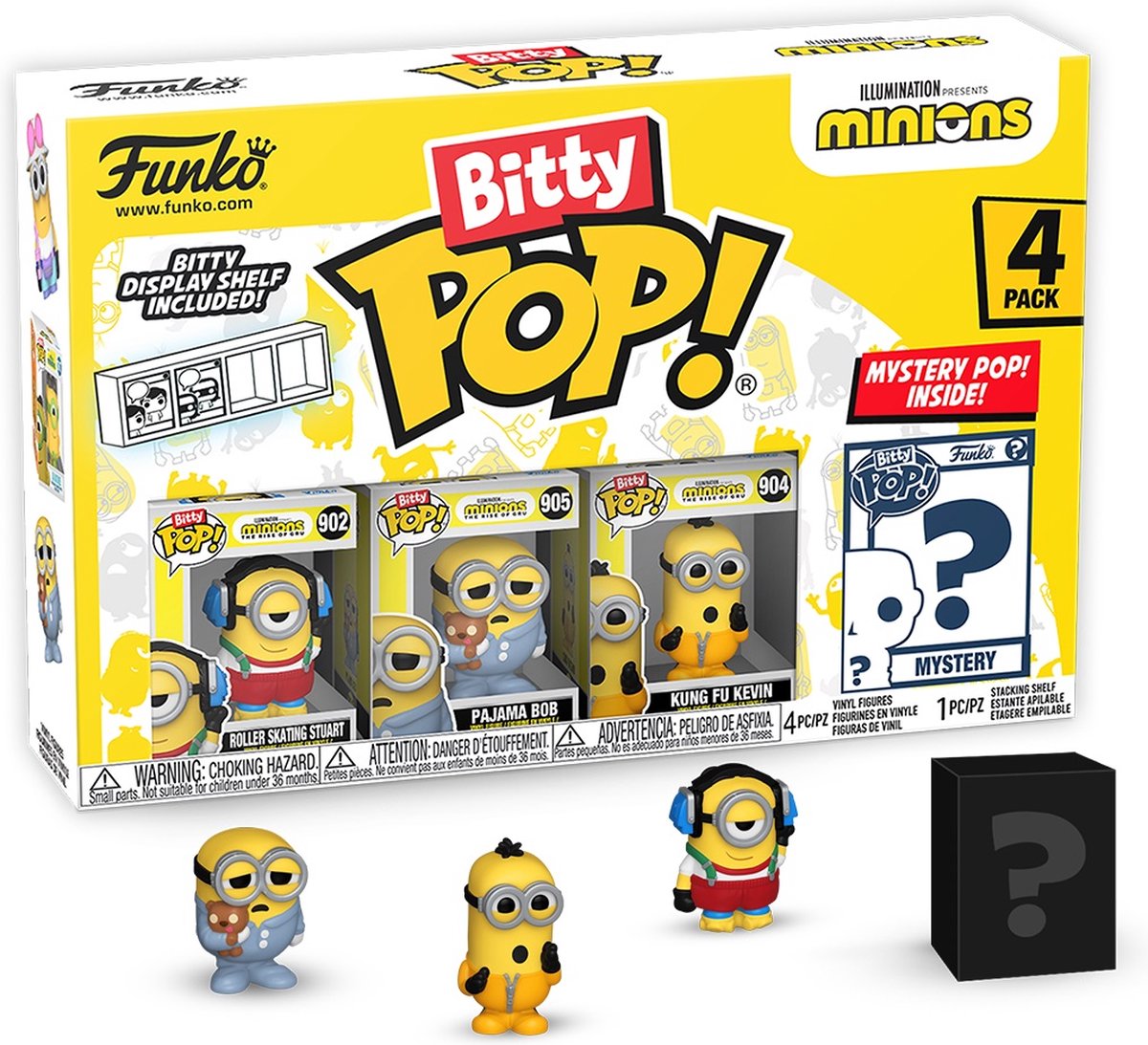 Funko-pop ! bitty - pack de 4 minions : patinage à roulettes Stuart