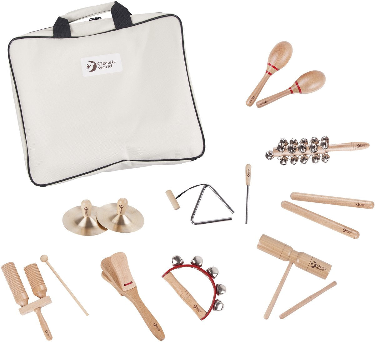 Instruments de musique du monde classiques avec sac de rangement 9 pièces