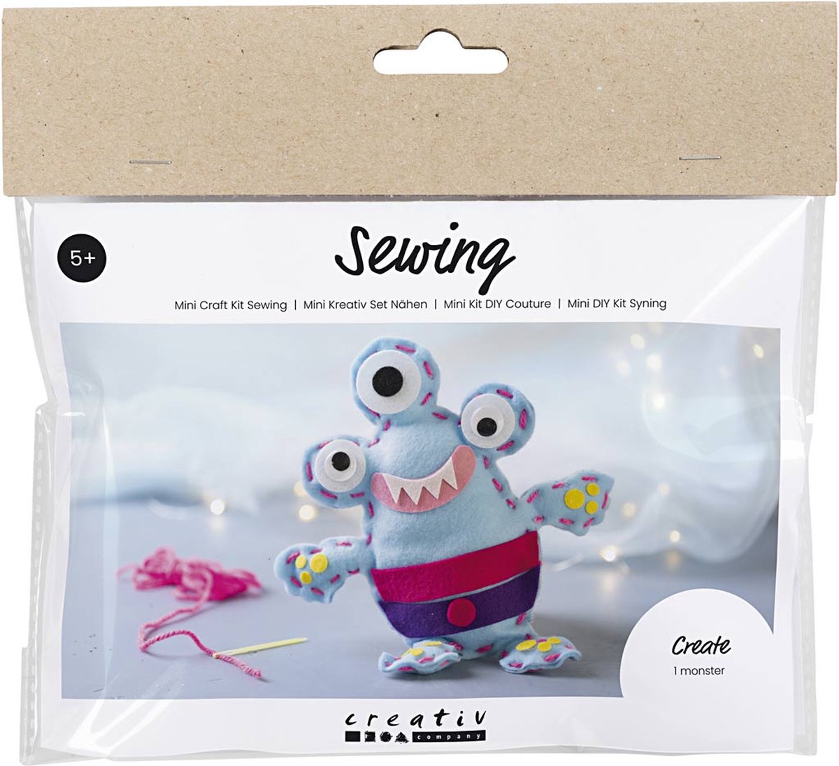 Creativ Company Mini Hobbyset Se coudre en feutre monstre