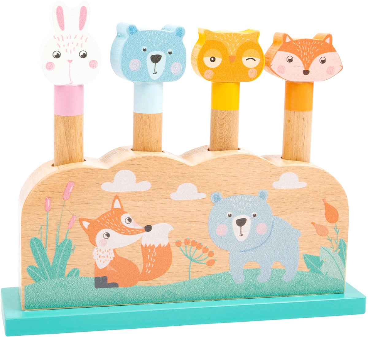 Small foot - Jeu de motricité en bois avec animaux de la forêt, 5 parties.
