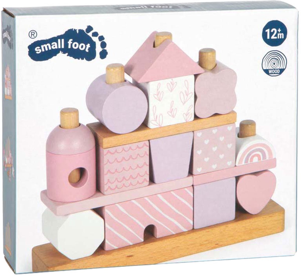 Small foot - maison empilable en bois rose - 18 pcs.