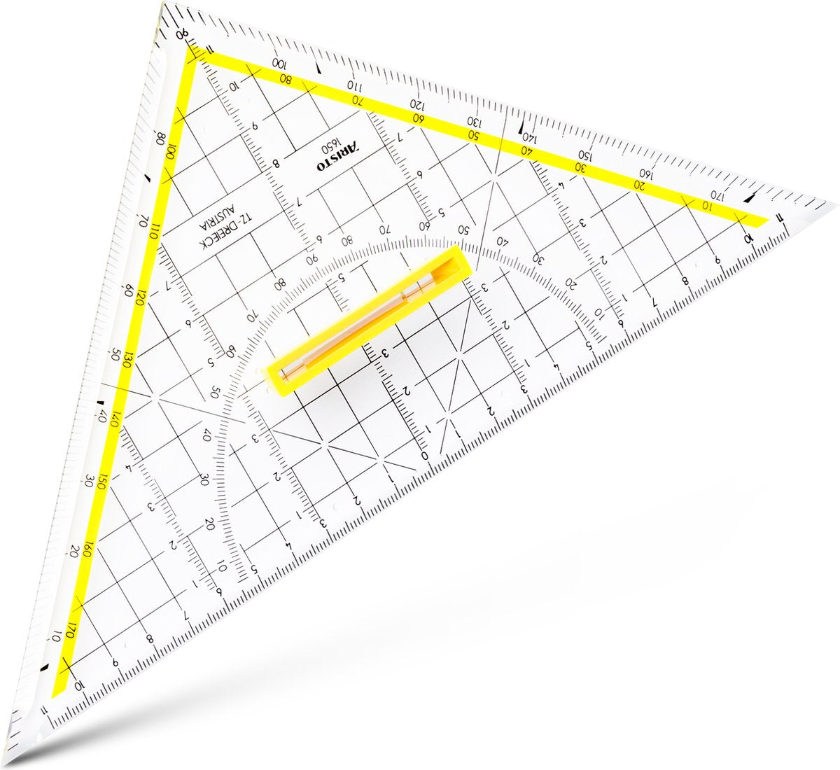 Triangle à dessin Aristo - échelle 22cm - rigide - transparent - avec poignée amovible - ar-1650 4