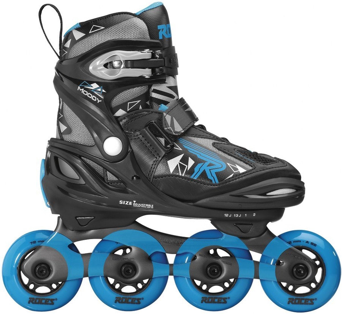 Rollers en ligne Moody Tif 82A noir bleu taille 36-40