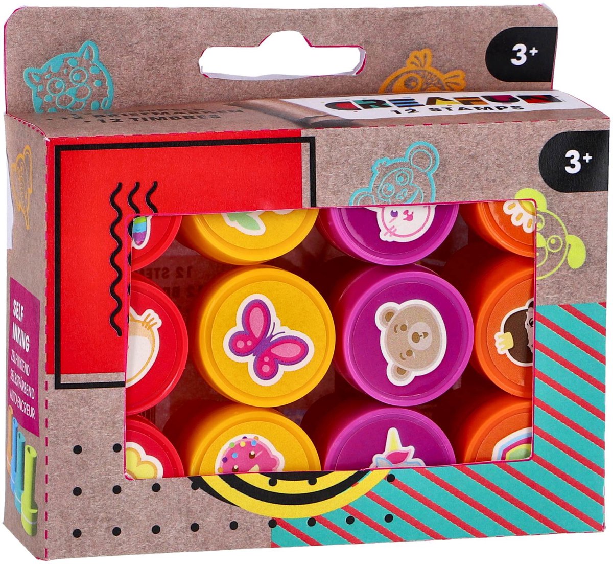 Creafun tampons 12 pièces avec encre | 4 pièces