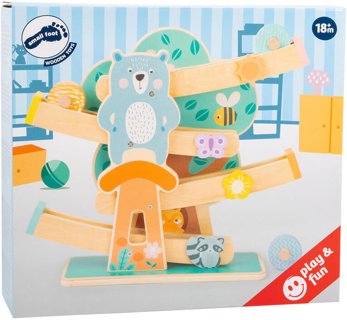 Petit pied - Knikkerbaan en bois Dieren Pastel