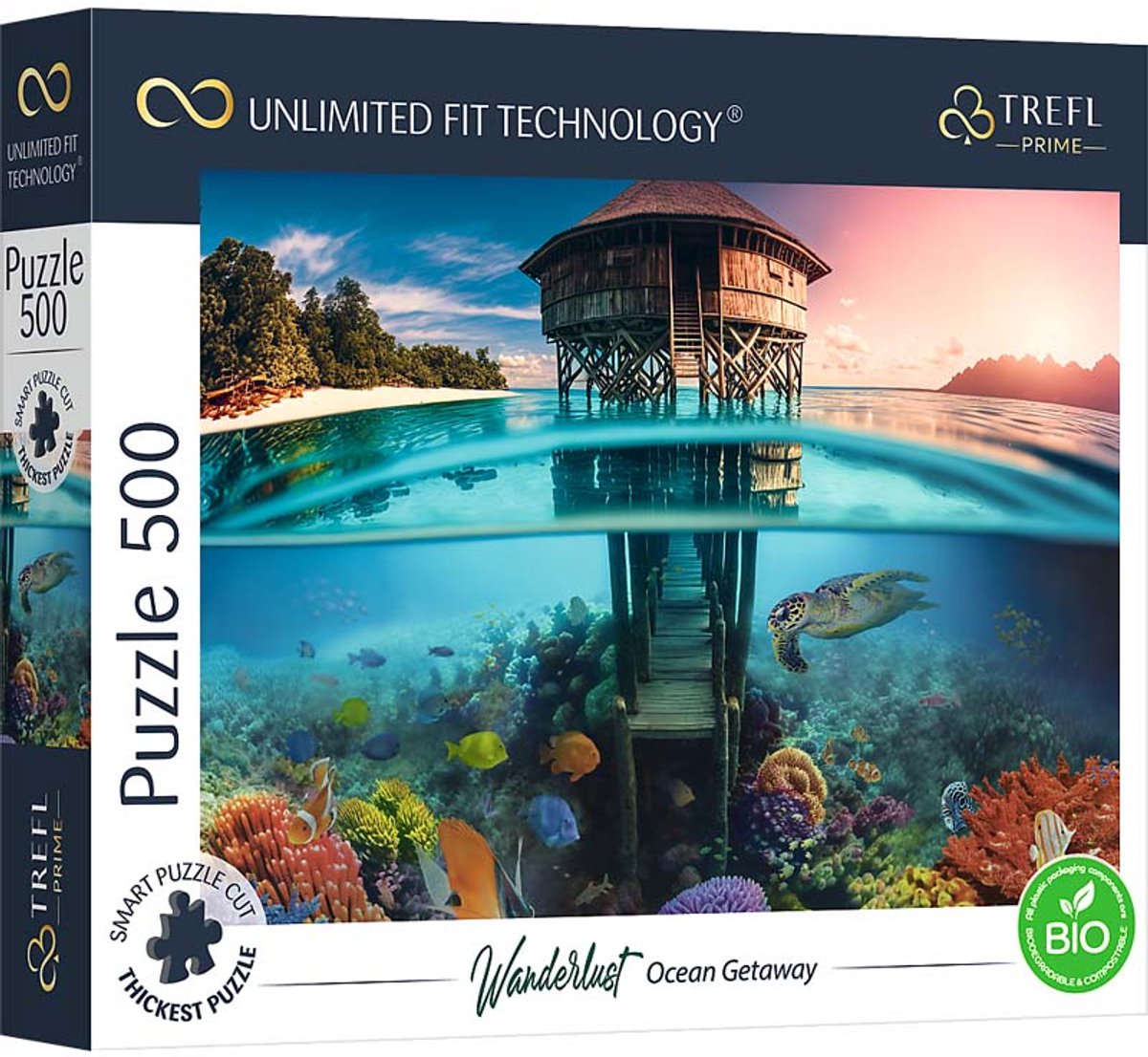 Puzzle Trefl 500 pièces Ocean Gateway FSC en carton durable.