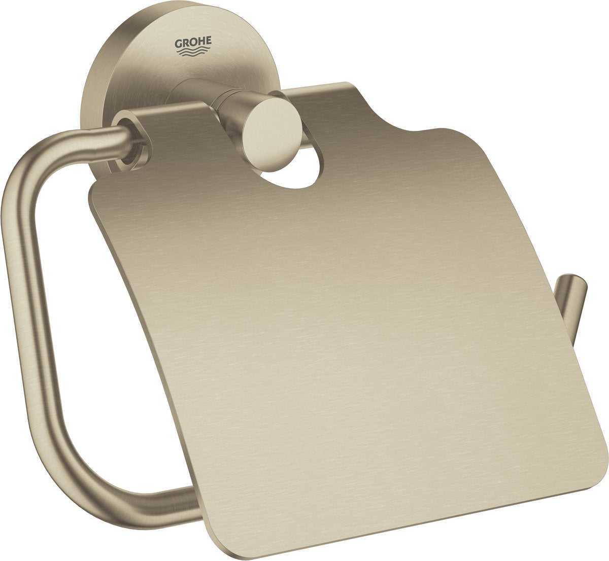 Porte-rouleau de papier toilette Grohe essentials - avec couvercle - nickel brossé - 40367en1