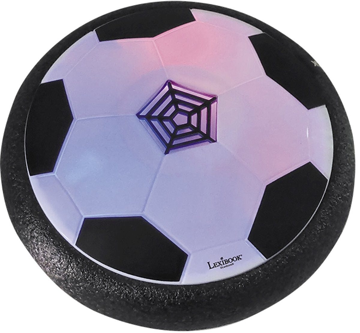 Lexibook aerofoot - disque coulissant en mousse de football avec effets lumineux, 2 buts, 1 ballon et canon de pompe inclus, rechargeable
