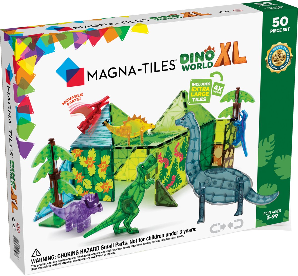 Tuiles Magna | Dino World XL, ensemble de 50 pièces