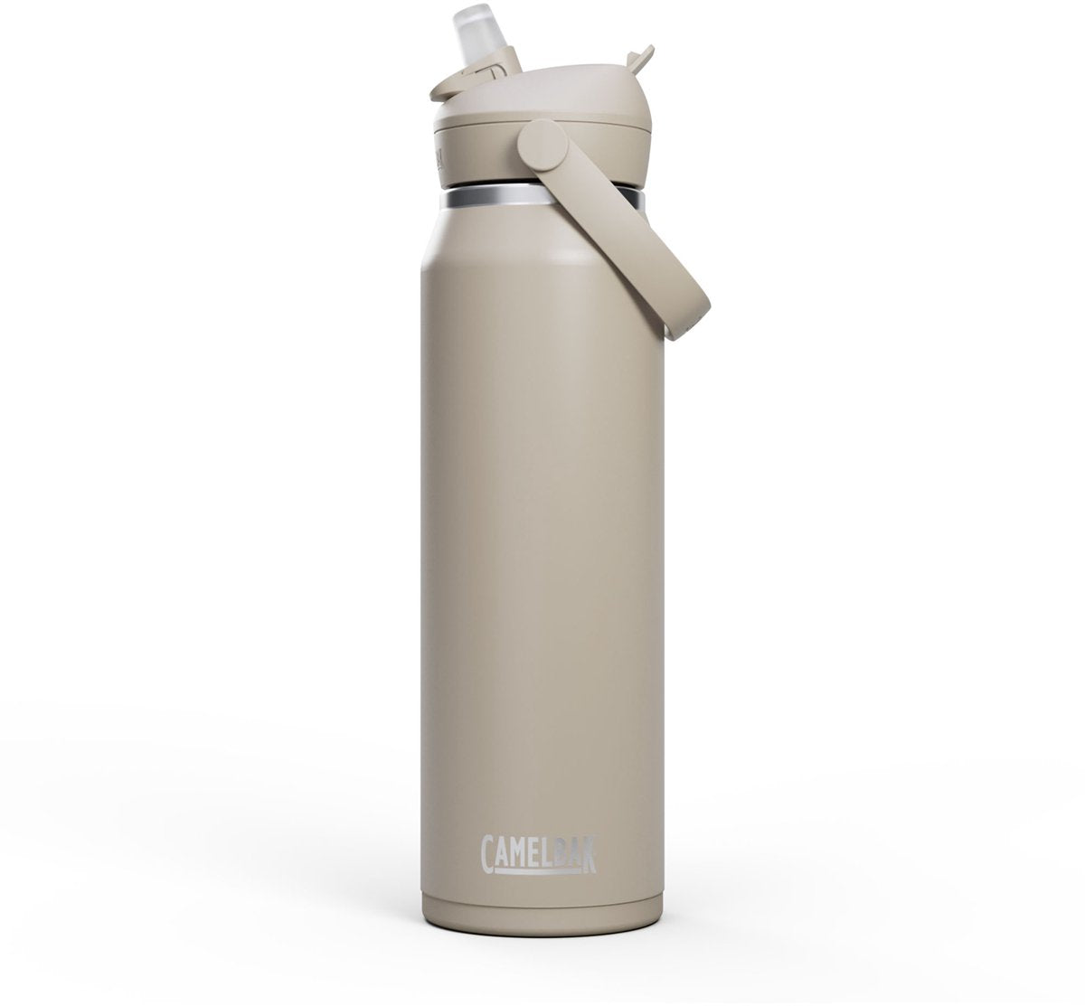 Gourde Camelbak Thrive Flip Straw - 1 l - acier inoxydable - avec paille - bouteille d'eau isolante - beige