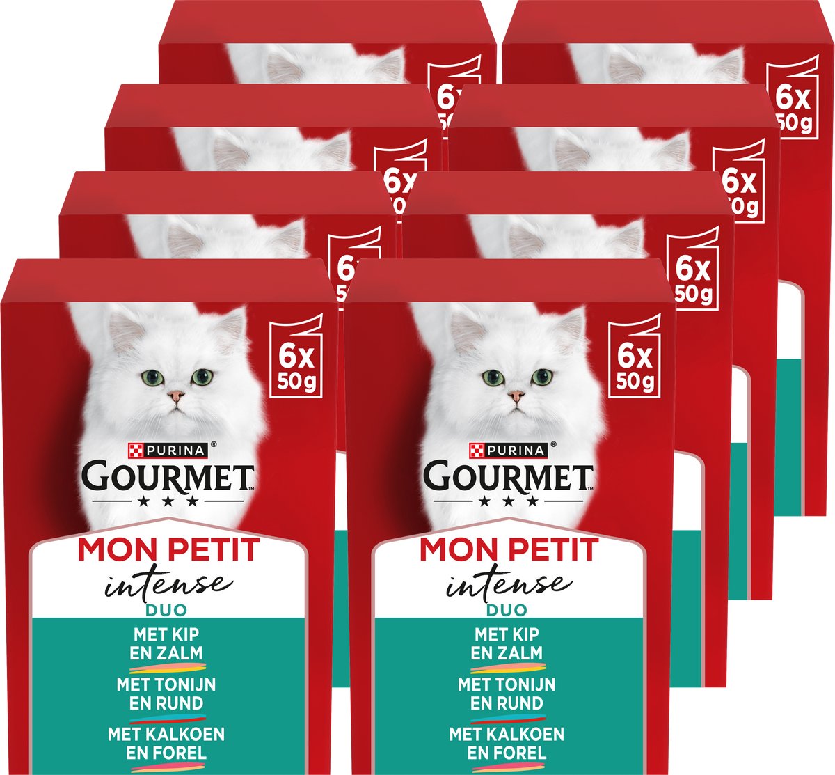 Gourmet mon petit intense - nourriture humide pour chat - viande de poisson - 48 x 50 g