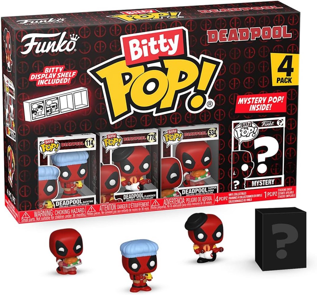 Funko Bitty Pop ! merveille : pack de 4 pour l'heure du bain de Deadpool