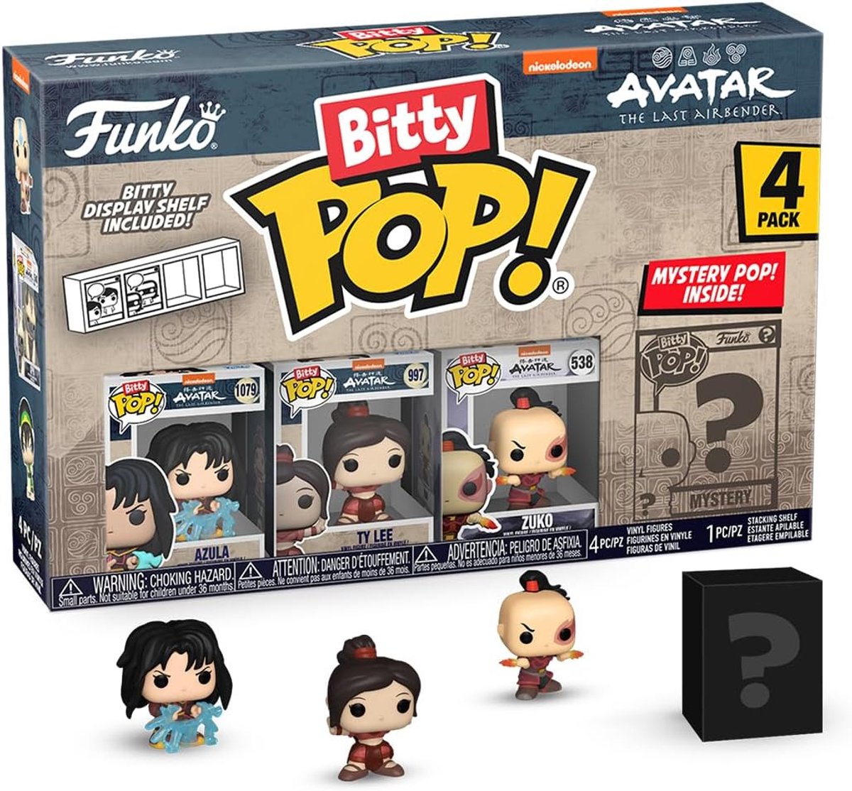 Funko Bitty Pop ! animation : avatar - azula, ty lee, zuko mystère