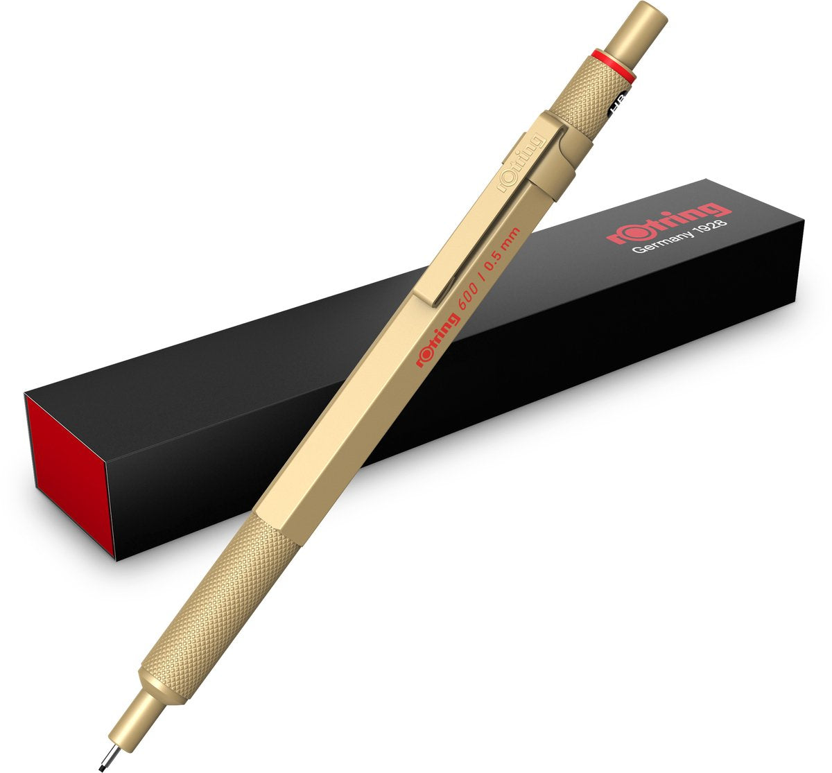 Porte-mine métallique Rotring 600, 0,5 mm, doré