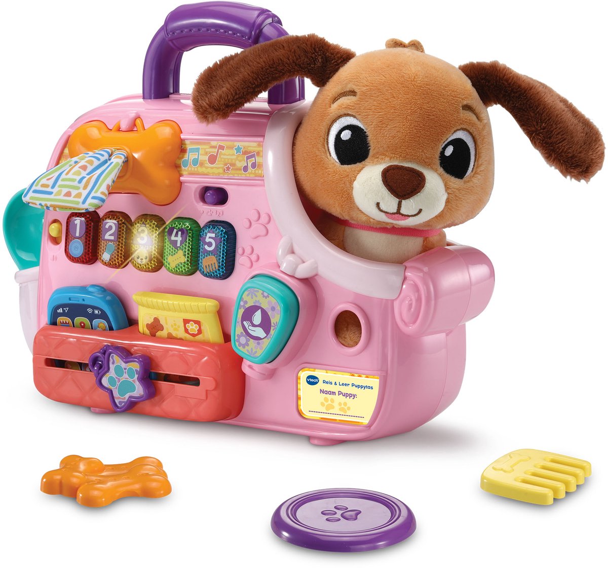 Vtech bébé voyage et apprentissage chiot sac jouets interactifs pour les enfants.