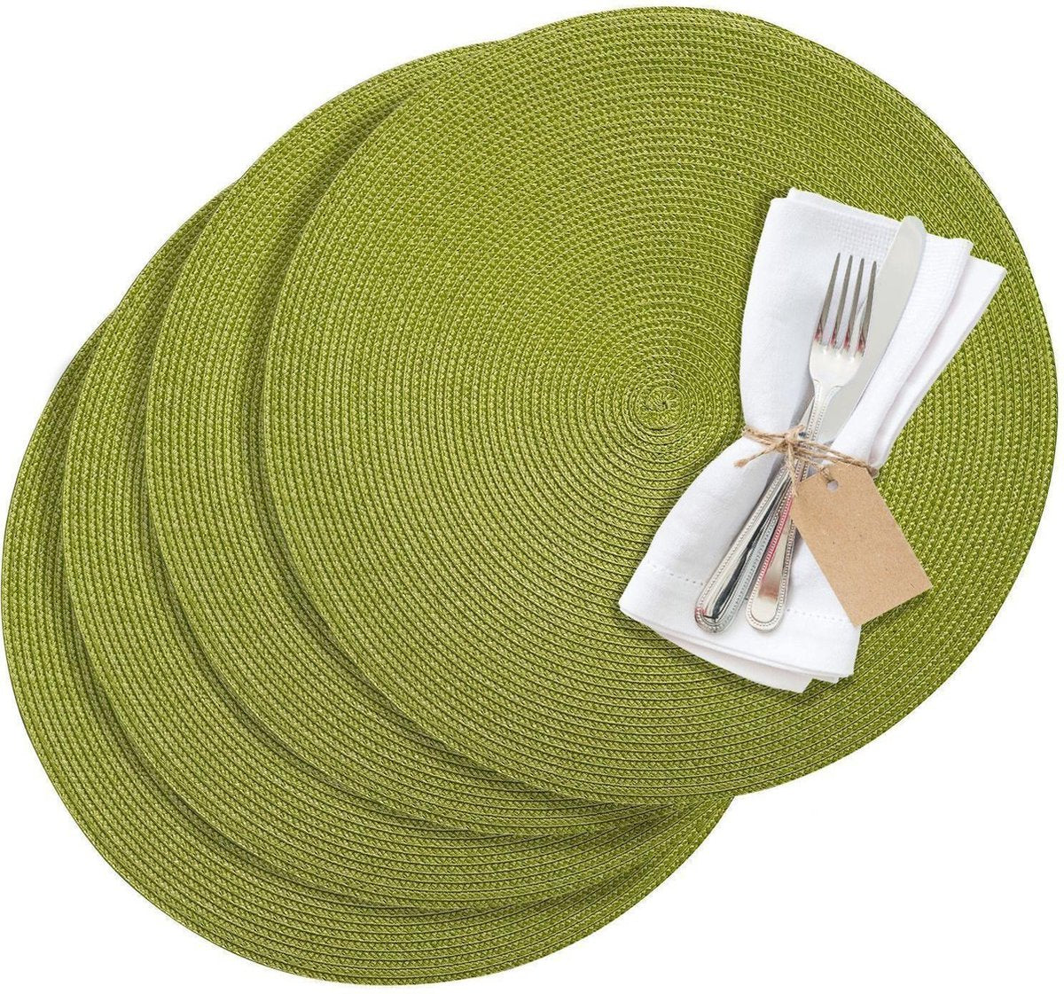 Westmark lot de 4 sets de table, ø 38 cm, polypropylène, vert, collection saleen : cercle