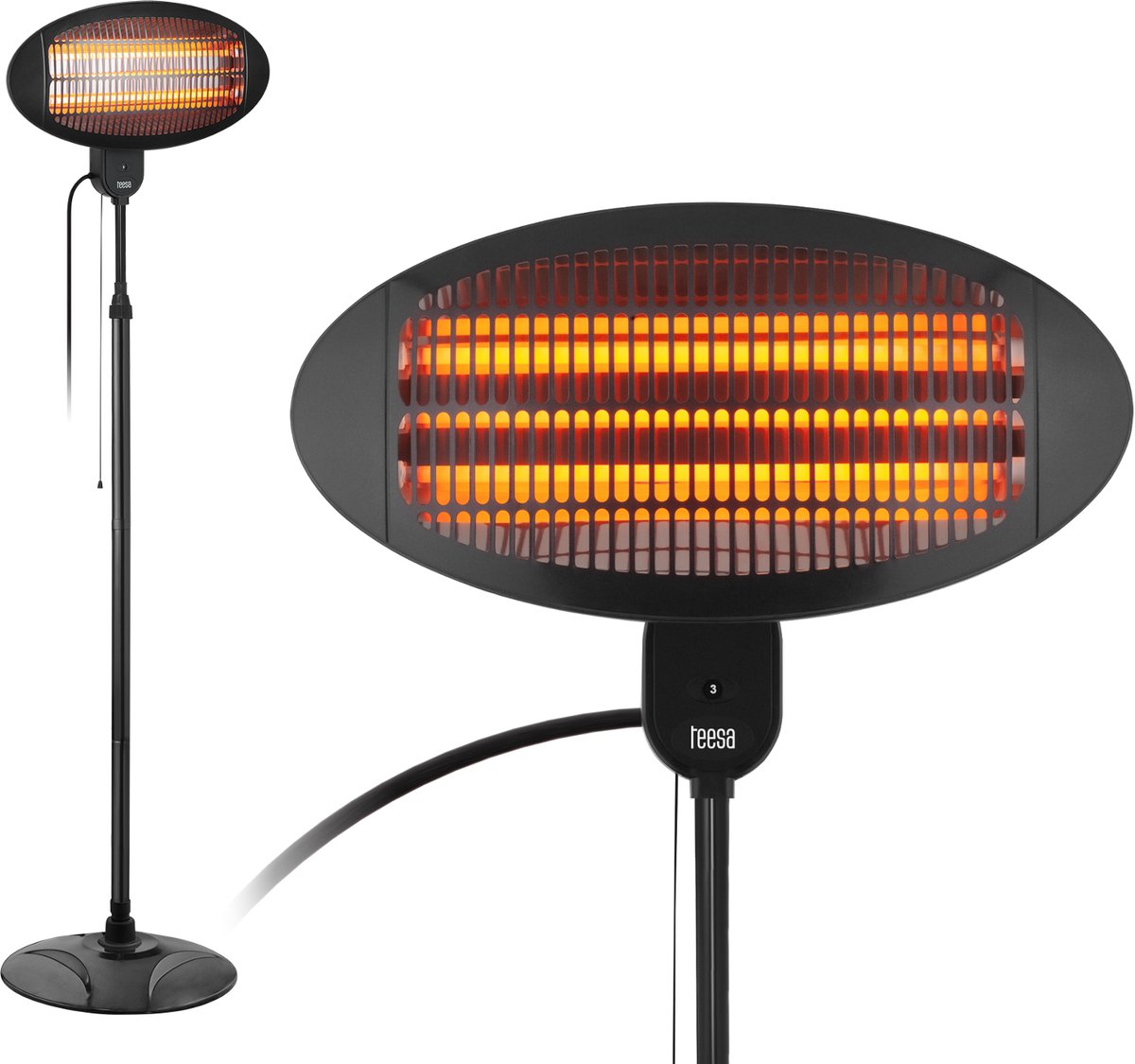 Teesa tsa8050 - chauffage de terrasse électrique, 3 réglages