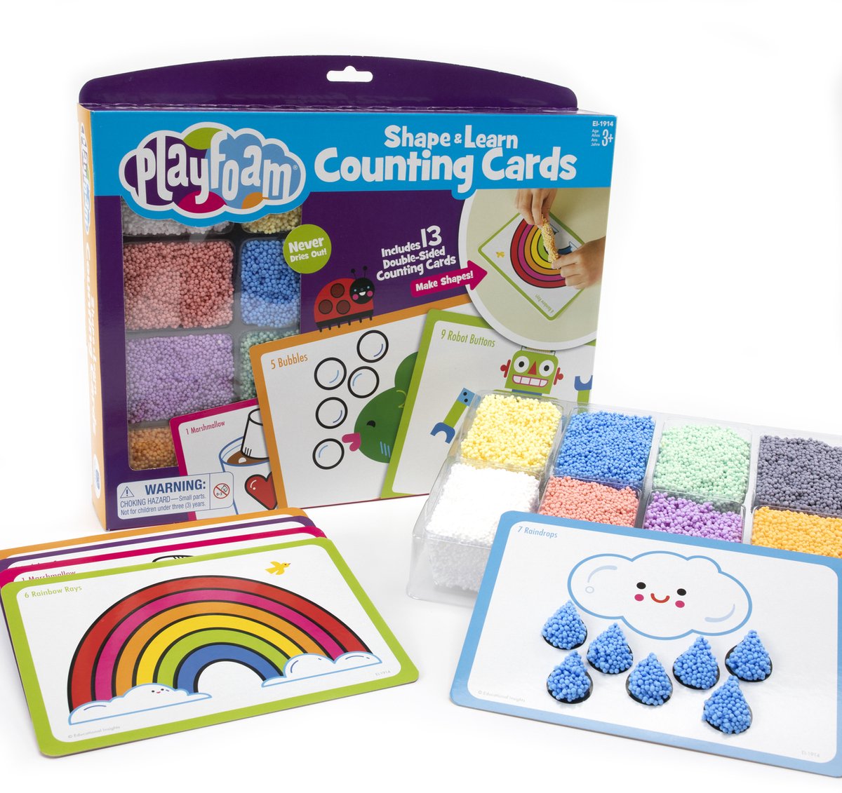 Ressources d'apprentissage Playfoam® Shape Learn Cartes à compter - 3+