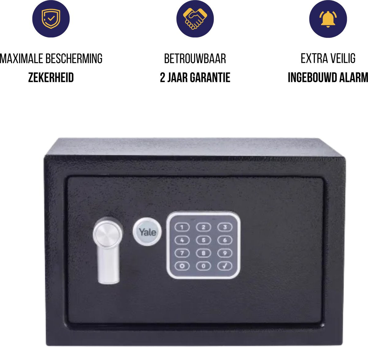 Yale - coffre-fort électronique avec alarme - moyen - protection standard