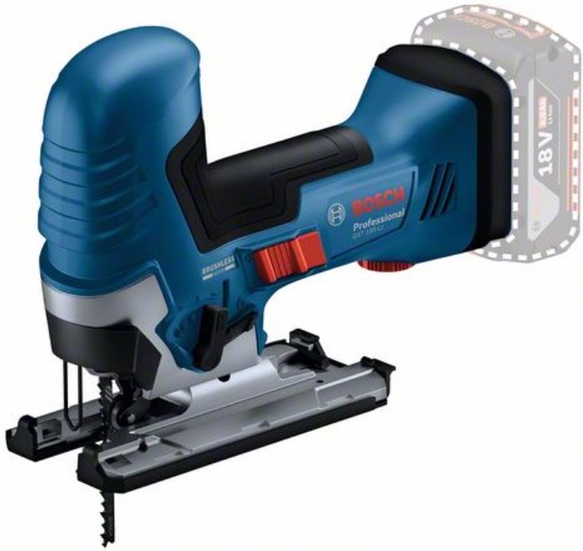 Bosch bleu gst 18v-125 s professionnel | scie sauteuse sans fil | sans batterie ni chargeur | en l-boxx - 06015b2000