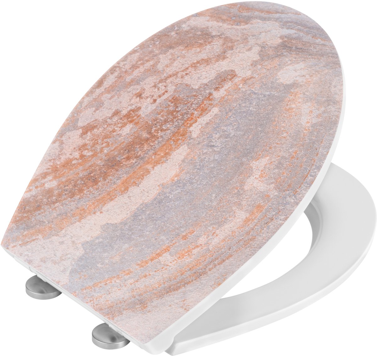 Abattant WC Wenko Canyon - duroplastique antibactérien avec impression structurée - fermeture soft close easy-close - fixation fix-clip déclicable en acier inoxydable - décor d'abattant WC avec structure - abattant WC avec impression