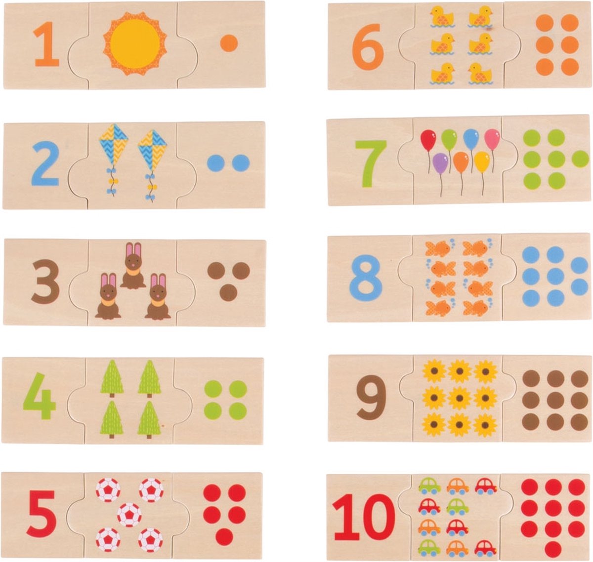 Tuiles numérotées pour puzzle en bois Bigjigs, 30 pcs.