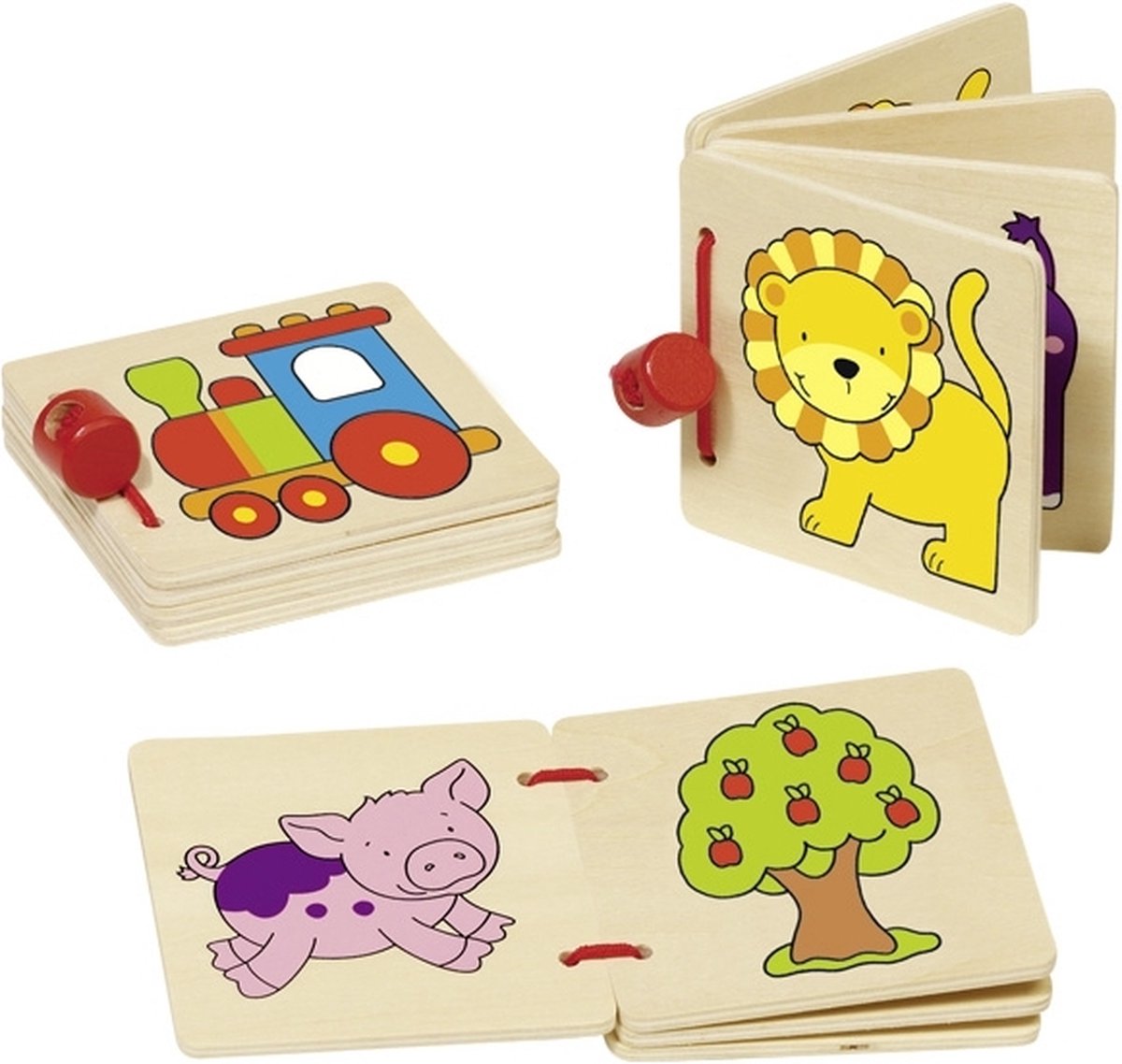Mini livre en bois Goki : le train