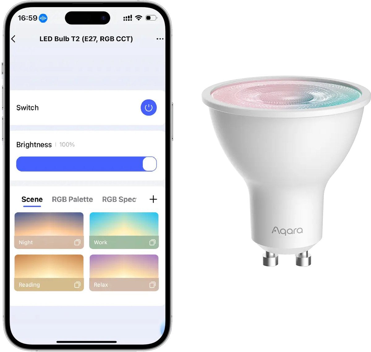 Ampoule led Aqara t2 (rgb cct, gu10)