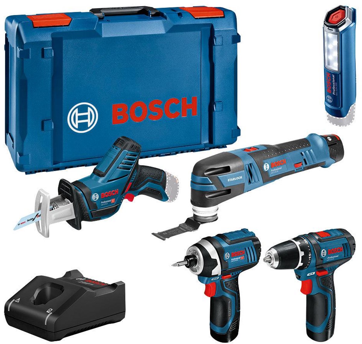 Ensemble combiné de batteries professionnelles Bosch 5 pièces 12v 3x 2,0ah en xl-boxx - 0615990n1d
