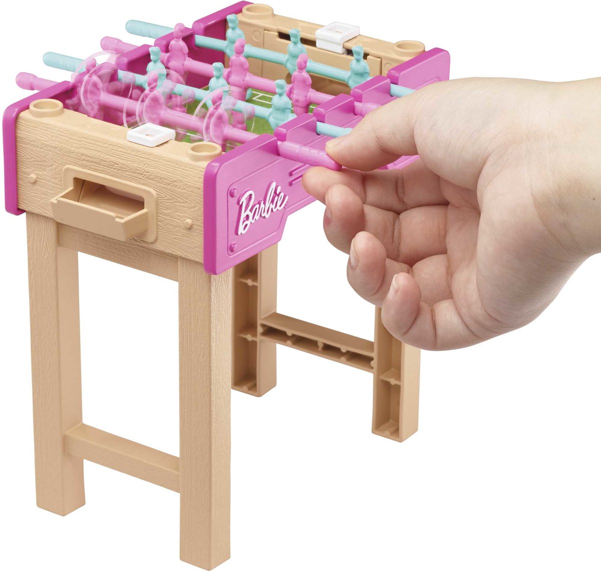 Barbie mini baby-foot avec chien