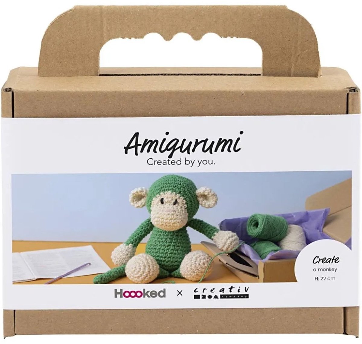 Entreprise créative https: www.ccobby.nl hobbyset-amigurumi-aap-groen-off-white-1-doos