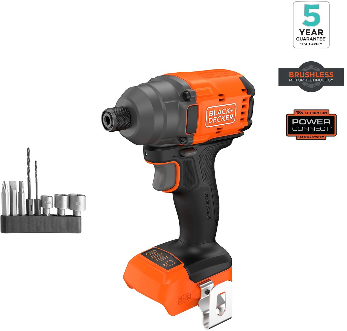 Visseuse à percussion sans balais Black+decker 18v avec embouts (sans batterie ni chargeur) - blim78n-xj